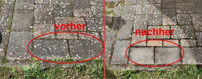 Foto Vorher-Nachher-Vergleich bei Reinigung mit Essigessenz